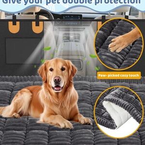 Backseat Dog Bed Mat for Car: 27.6" x 52" Non-Slip Dog Bed for Back Seat
